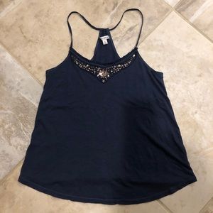 🟣American Eagle Outfitters Embellished Navy Tank